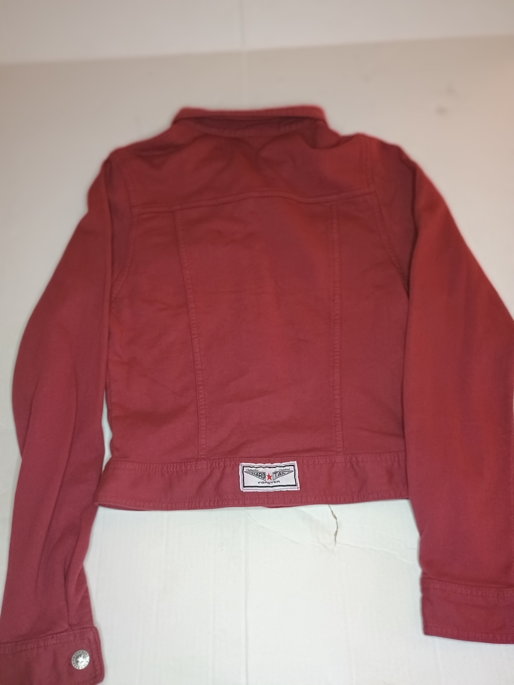 Hard Tail Women's  Red Denim-Style Jacket Size Medium 100 %Cotton
